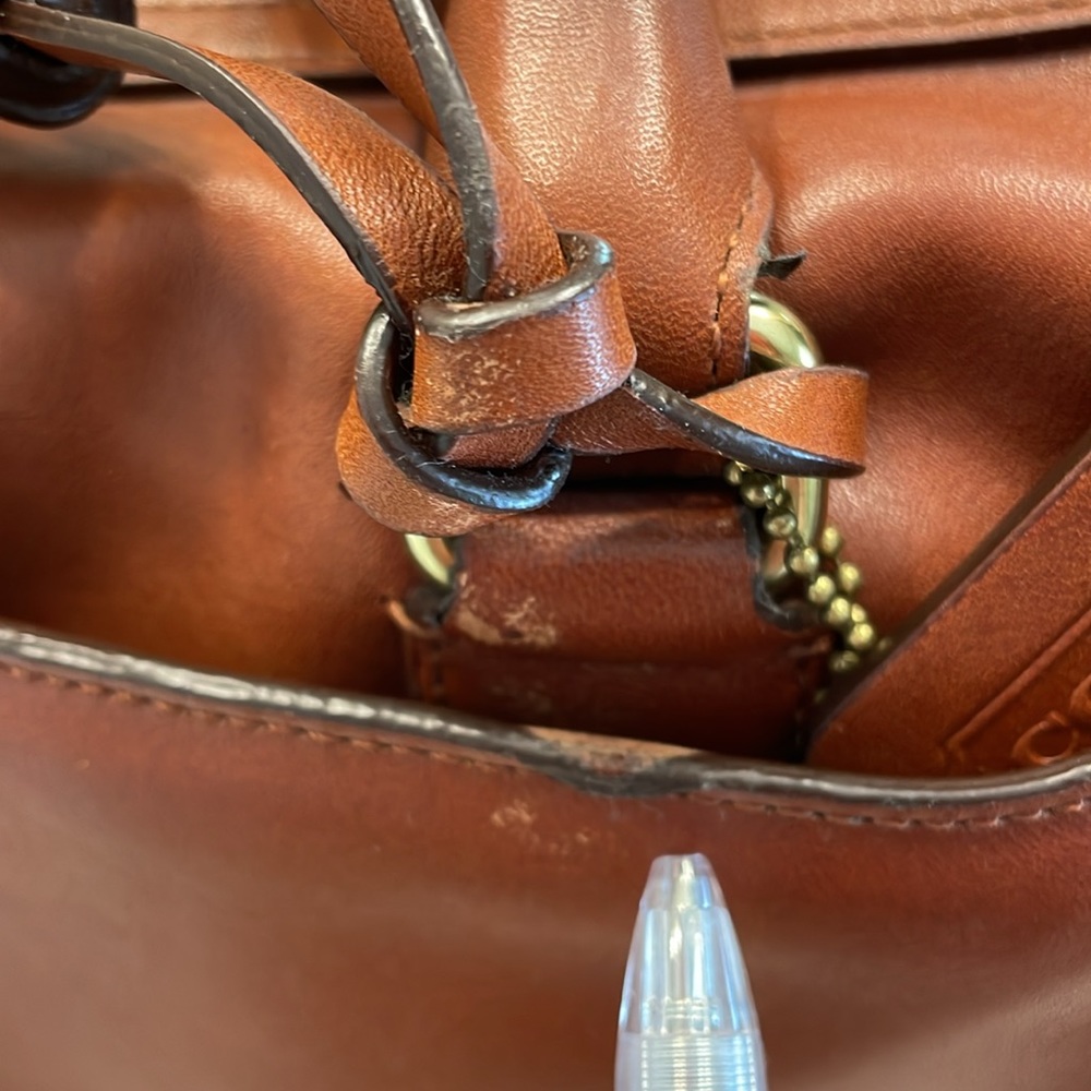 Coach Brown Leather Satchel with Tassel - Picture 10 of 16